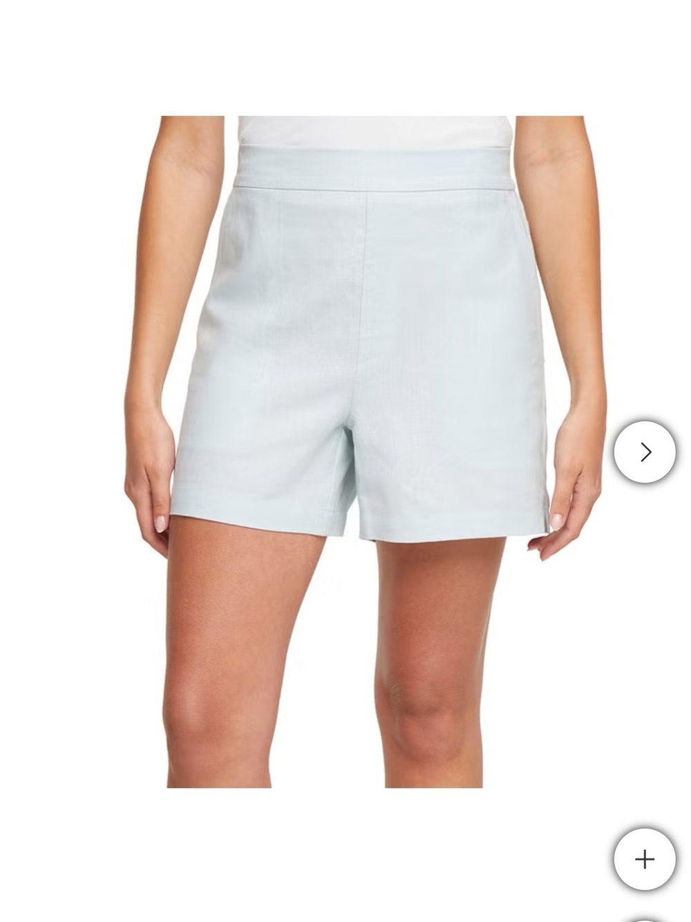 Banana Republic Pale Blue High-Waist Tailored Linen Shorts